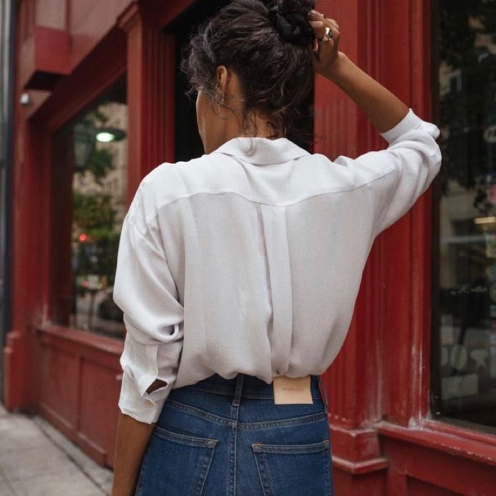 Vintage white button up blouse.